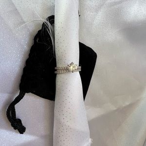 Beautiful Silver CZ Wedding ring set size 7